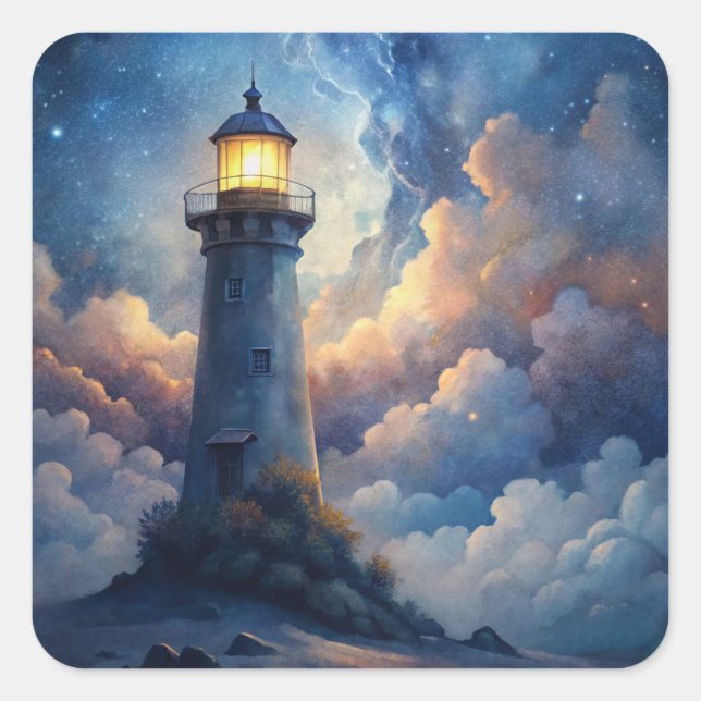 Pegatina Cuadrada Lighthouse (Anverso)