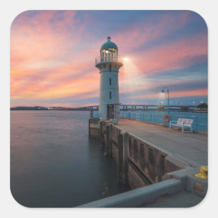 Pegatina Cuadrada Lighthouse Raffles   Marina, Singapur