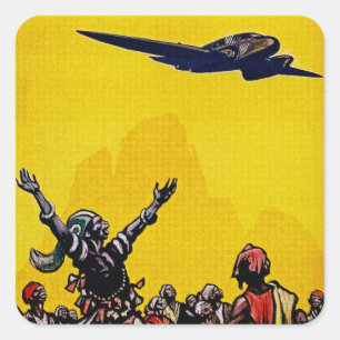 Pegatina Cuadrada ~ Ligne de Bamako de Air Afrique