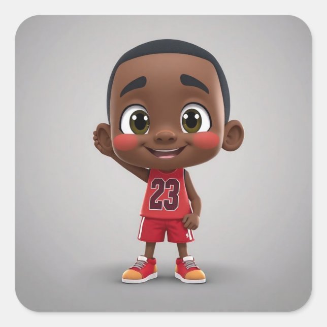 Pegatina Cuadrada Lil Jordan (Anverso)