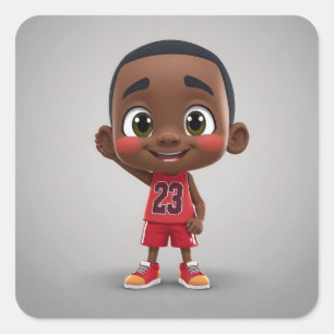 Pegatina Cuadrada Lil Jordan