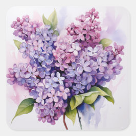 Pegatina Cuadrada Lilacs