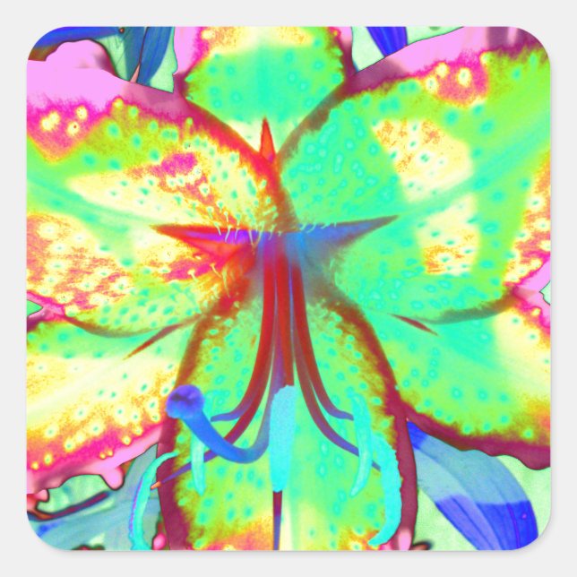 Pegatina Cuadrada Lily West (Anverso)