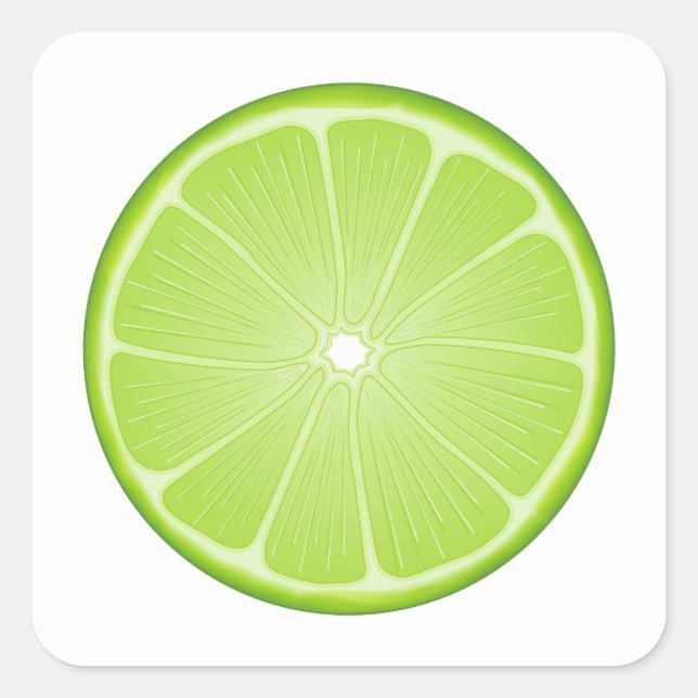 Pegatina Cuadrada Lime Slice (Anverso)