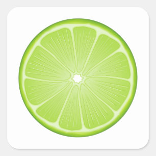 Pegatina Cuadrada Lime Slice
