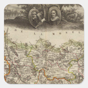 Pegatina Cuadrada Límites del distrito