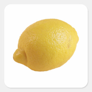 Pegatina Cuadrada Limón amarillo, un eyecatcher fresco brillante