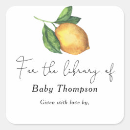 Pegatina Cuadrada Limón de cítricos - placa de ducha para bebé