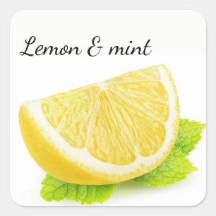 Pegatina Cuadrada Limón y menta