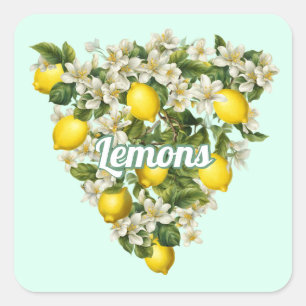 Pegatina Cuadrada Limones