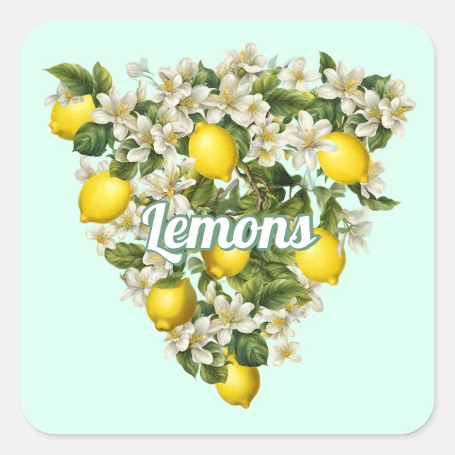 Pegatina Cuadrada Limones (Anverso)
