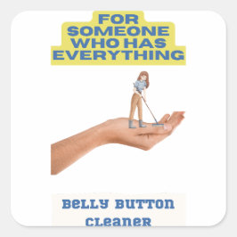 Pegatina Cuadrada limpiador de botones de Belly, regalo de chiste, r