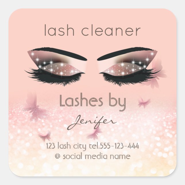 Pegatina Cuadrada limpiador de latigazos de extensión de salpicadura (Anverso)