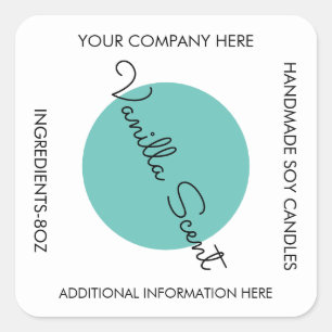 Pegatina Cuadrada Limpieza casera de velas caseras hechas a mano