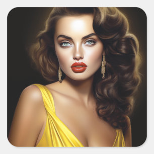 Pegatina Cuadrada Lina - ¡Super Modelo Latina!