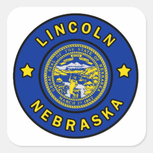 Pegatina Cuadrada Lincoln Nebraska