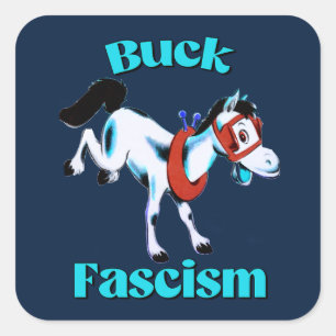 Pegatina Cuadrada Lindo Caballo Retro - Fascismo de Ciervo