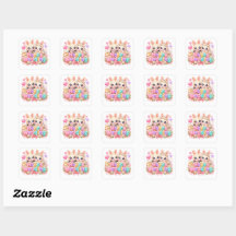 Lindo Kawaii Conejo Feliz Boda Pareja Rosa Pastel
