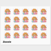Lindo Kawaii Leo León Nombre Pastel Corona Rosa Br