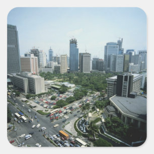 Pegatina Cuadrada Línea aérea de Manila