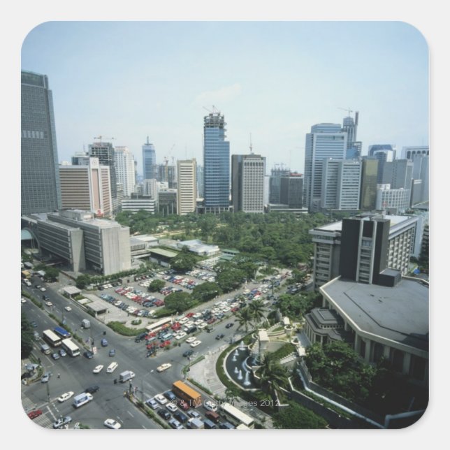 Pegatina Cuadrada Línea aérea de Manila (Anverso)