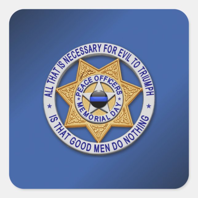 Pegatina Cuadrada Línea Azul delgada (Anverso)