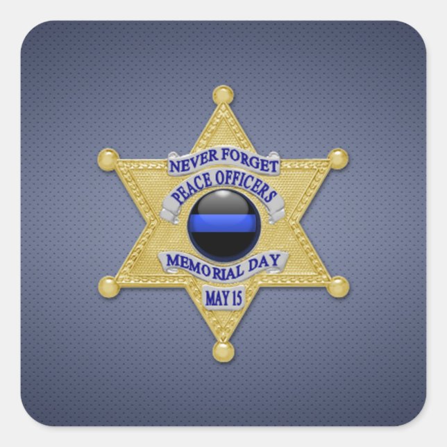 Pegatina Cuadrada Línea Azul delgada (Anverso)