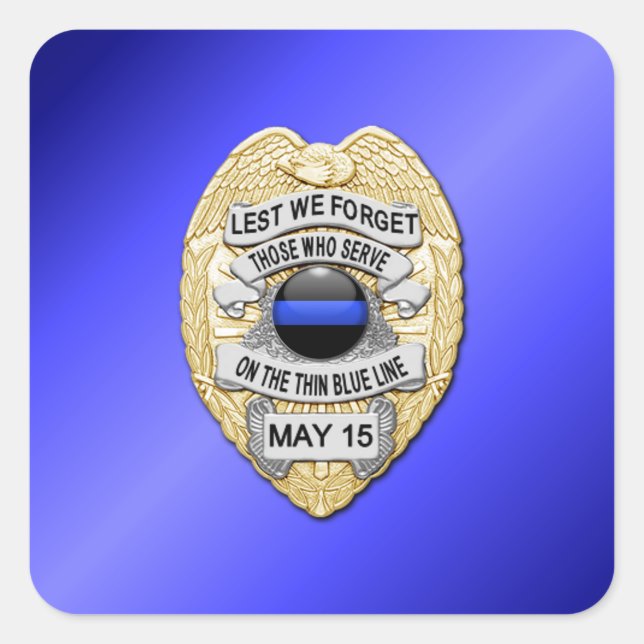 Pegatina Cuadrada Línea Azul delgada (Anverso)