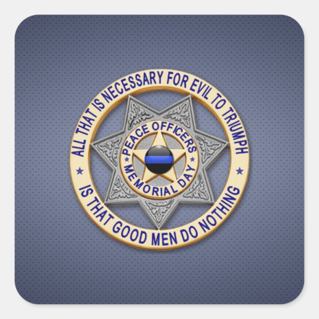 Pegatina Cuadrada Línea Azul delgada (Anverso)