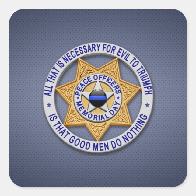 Pegatina Cuadrada Línea Azul delgada (Anverso)