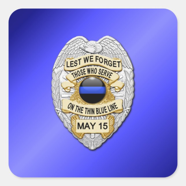 Pegatina Cuadrada Línea Azul delgada (Anverso)