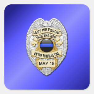 Pegatina Cuadrada Línea Azul delgada