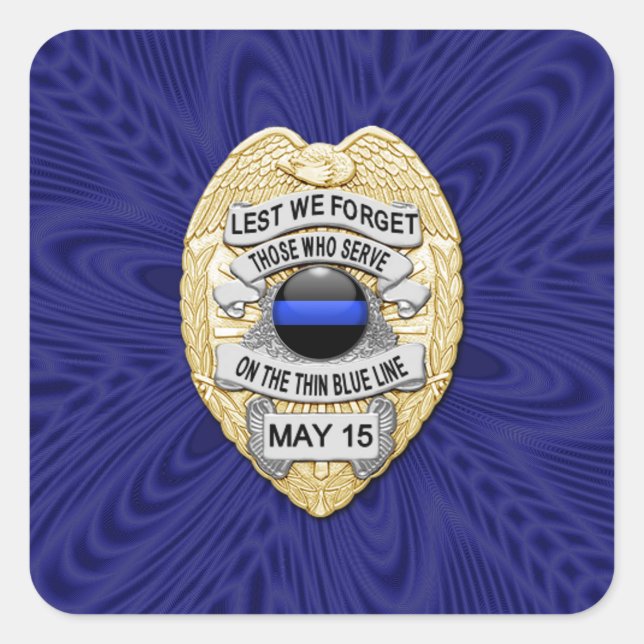 Pegatina Cuadrada Línea azul delgada de una especie (Anverso)