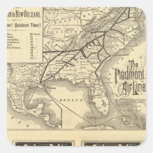 Pegatina Cuadrada Línea de aire de Piamonte