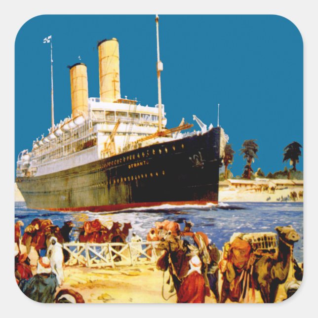 Pegatina Cuadrada Línea de orientación a Australia (Anverso)