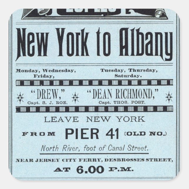 Pegatina Cuadrada Línea de pueblos de página de texto (Anverso)