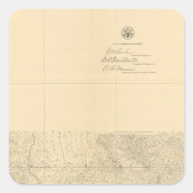 Pegatina Cuadrada Línea Divisoria entre México 8 (Anverso)