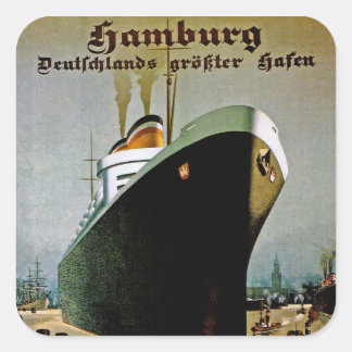 Pegatina Cuadrada Línea Hamburgo-Amerika