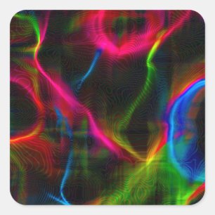 Pegatina Cuadrada Líneas abstractas coloridas lindas