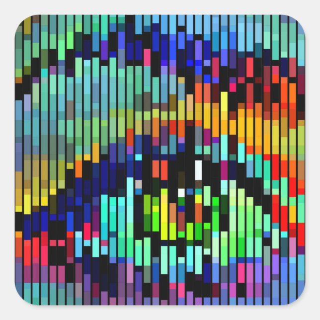 Pegatina Cuadrada Líneas abstractas geométricas de las líneas del oj (Anverso)