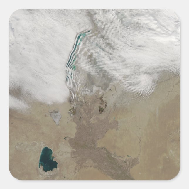 Pegatina Cuadrada Líneas distintivas de las nubes (Anverso)