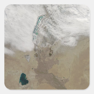 Pegatina Cuadrada Líneas distintivas de nubes