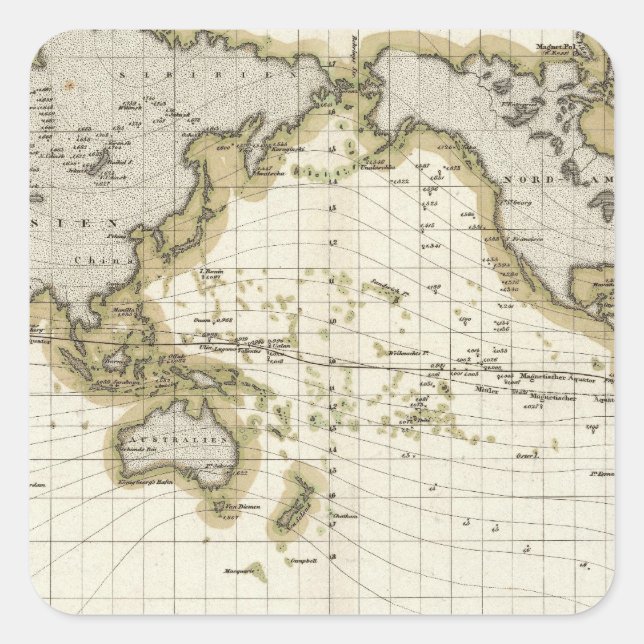 Pegatina Cuadrada líneas isoddinámicas de presentación (Anverso)