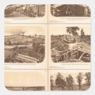 Pegatina Cuadrada Líneas rebeldes, Atlanta, Ga