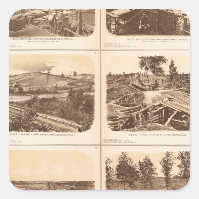 Pegatina Cuadrada Líneas rebeldes, Atlanta, Ga (Anverso)