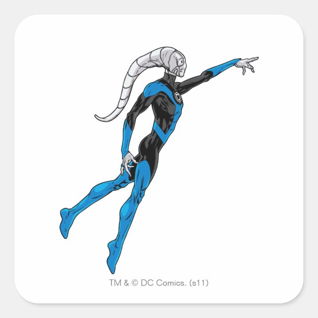 Pegatina Cuadrada Linterna azul 10 (Anverso)