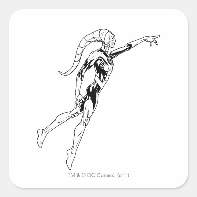 Pegatina Cuadrada Linterna azul 11 (Anverso)