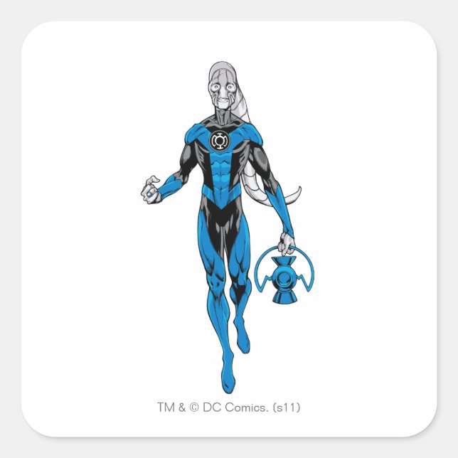 Pegatina Cuadrada Linterna azul 4 (Anverso)