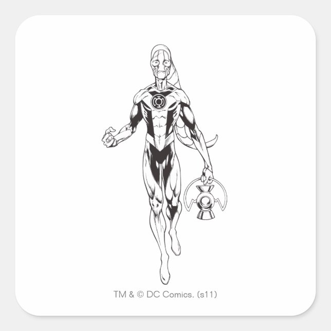 Pegatina Cuadrada Linterna azul 6 (Anverso)