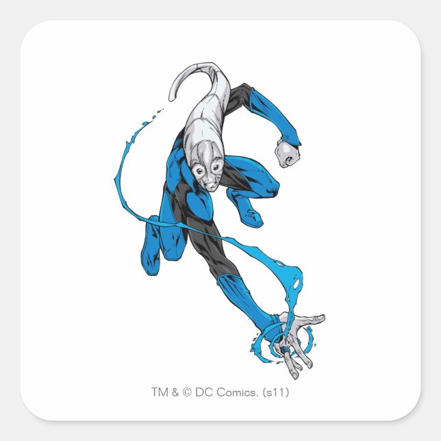 Pegatina Cuadrada Linterna azul 7 (Anverso)